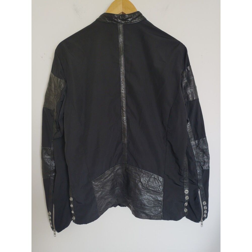 Vintage Diesel Moto Leather Jacket Unisex Medium Y2K Biker Black - Picture 6 of 11